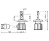 Dimensions of H19 LED Bulbs Osram LEDriving Bright - 64193DWBRT-2HFB