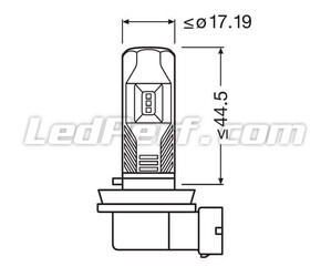 Dimensions of Osram LEDriving HL Easy H8 LED Bulbs for Fog Lights