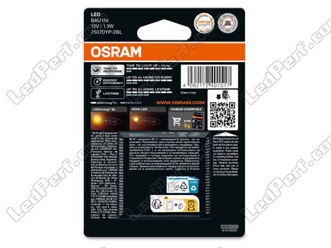 PY21W amber LED bulbs Osram LEDriving® SL - BAU15s