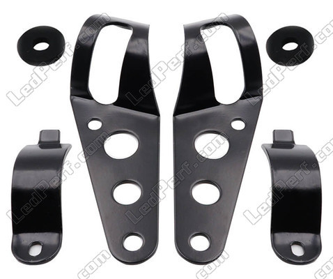 Set of Attachment brackets for black round Kawasaki VN 800 Classic headlights