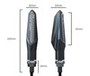 Dimensions of dynamic LED turn signals 3 in 1 for Kawasaki KDX 125 SR