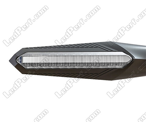 Front view of dynamic LED turn signals with Daytime Running Light for KTM Duke 690 (2016 - 2019)